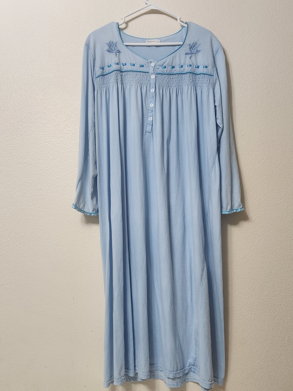 Keyocean Women's XL Nightgown Soft Cotton Long Sleeves Comfy Ladies Nightdress